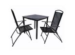 Vcm 3-Tlg GartenmöBel Set Sitzgruppe Essgruppe 1X Tisch, 2X StüHle Tisch MaßE Ca. H. 76 X B. 80 X T. 80 Cm Hochlehner Set 80S Garlos