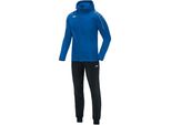 Jako Tuta Da Ginnastica Da Donna In Poliestere Classico Con Cappuccio, Colore:Royal, Taglia:34