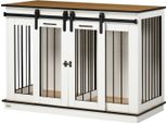 Gabbia Per Cani, Gabbia Per Animali Domestici, Cuccia Per Cani Con Opzione Due Stanze Per Cani Di Taglia Media, Gabbia Per Cani Con Doppie Porte, Cuccia Per Cani, Bianco, 120 X 60 X 88,5 Cm Aosom