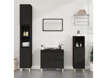 Syfax™ Armadietto Da Bagno Nero 30X30X190 Cm In Legno Multistrato