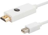 Savio CL-83 Cavo Displayport 1,8 M Mini Displayport Hdmi Bianco - Cavo Displayport (1,8 M, Mini Displayport, Hdmi, Maschio, Maschio, Oro)