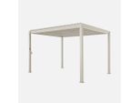 Pergola Bioclimatica 3X4M In Alluminio A Lamelle Orientabili, Beige