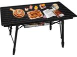Sessamen-Lp Tavolo Da Campeggio Pieghevole Regolabile In Altezza Tavolo Da Campeggio Pieghevole Tavolo Da Campeggio Pieghevole Leggero Con Telaio In Alluminio, Inclusa Borsa Per Il Trasporto, Fino A 30 Kg, 90 X 52 Cm (Nero)