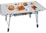Sessamen-Lp Tavolo Da Campeggio Pieghevole Regolabile In Altezza Tavolo Da Campeggio Pieghevole Tavolo Da Campeggio Pieghevole Leggero Con Telaio In Alluminio, Inclusa Borsa Per Il Trasporto, Fino A 30 Kg, 90 X 52 Cm (Argento)
