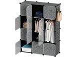 Hengda Armadio Fai Da Te 16 Scomparti Scaffale A Innesto Sistema Di Scaffalatura Armadio Combinato A Innesto Con Porta 140X140X35Cm Resistente All'acqua E Alla Polvere