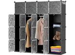 Tolletour Armadio Fai Da Te 12/13/20 Scatole Sistema Di Scaffalatura Armadio Con Porta Acqua E Polvere Per Camera Da Letto Bagno (16 Scatole)