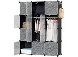 Hengda Armadio Fai Da Te 12 Scomparti Scaffale A Innesto Sistema Di Scaffalatura Armadio Combinato A Innesto Con Porta 140X105X35Cm Resistente All'acqua E Alla Polvere