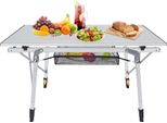 Yuenfong Tavolo Da Campeggio Pieghevole Tavolo Pieghevole Con Struttura In Alluminio, Tavolo Da Giardino Regolabile In Altezza Tavolo Da Buffet, 90X52X45Cm, Argento-Nero