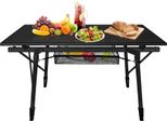 Yuenfong Tavolo Da Campeggio Pieghevole Tavolo Pieghevole Con Struttura In Alluminio, Tavolo Da Giardino Regolabile In Altezza Tavolo Da Buffet, 90X52X45Cm, Nero