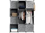 Clanmacy Armadio Fai Da Te 12 Scomparti Sistema Di Scaffalatura A Innesto Armadio Combinato A Innesto Con Porta 140X105X35Cm Resistente All'acqua E Alla Polvere
