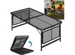 Sessamen-Lp Tavolo Da Campeggio Pieghevole 120×60 Cm Tavolo Da Barbecue Tavolino Da Campeggio Piano Griglia In Metallo Tavolo Da Giardino Tavolo Da Campeggio Regolabile In Altezza Outdoor