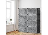 Tolletour Armadio Fai Da Te 16 Scomparti A Innesto Sistema Di Scaffalatura Armadio Combinato A Innesto Con Porta 140X140X35Cm Resistente All'acqua E Alla Polvere