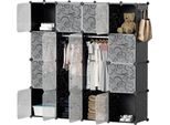 Bettizia 16 Scatole Sistema Di Scaffalatura Fai Da Te Armadio Armadio Armadio Scaffale A Innesto 140X140X35Cm Bianco E Nero