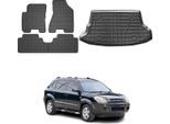 FußMatten & Kofferraumwanne Set FüR Hyundai Tucson 2004-2010 Gummi Schwarz 5X