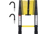 Scala Telescopica Professionale Jayseuw 3,8M Alluminio Nero Portata 150Kg Scala Multiuso Piedini In Gomma Antiscivolo Con Ganci Rimovibili