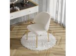 Sedie Da Sala Da Pranzo Merax Con Gambe Dorate, Sedia Da Sala Da Pranzo, Sedia Imbottita, Sedie Da Cucina, Sedia Da Salotto, Sedia Da Toilette, Ciniglia, Beige