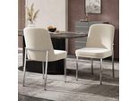 Set Di 2 Sedie Da Pranzo Fliek, Sedie Da Cucina Con Cuscini Di Seduta Imbottiti, Sedie Imbottite Con Gambe In Metallo, Sedia Da Salotto In Velluto, 53X42,5X82 Cm, Beige