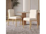 Set Di 2 Sedie Da Pranzo Fliek, Sedie Da Cucina Sedie Imbottite Con Seduta Imbottita, Sedia Da Salotto Con Rivestimento Sherpa, Beige