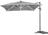 Ombrellone A Sbalzo In Alluminio Con Led "Sun 3 Luxe"", 3 X 3 M - Grigio"