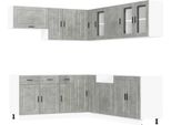 Syfax™ Set Mobili Da Cucina 11 Pz Porto Grigio Cemento In Truciolato