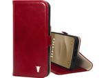 Custodia In Pelle Torro Per Iphone 15 (Con Funzione Stand) - Rosso