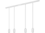 Sistema A Binario Briloner Rail, Set Completo, 4X Led A Sospensione, Dimmerabili, Alimentazione, Bianco, 1,5 M