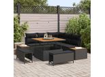 Vidaxl Set Di Divani Da Giardino Con Cuscini 8 Pezzi Nero Poly Rattan