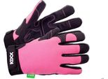 Guanti Sintetici Kixx, Ammortizzanti, Taglia 7, Rosa/Nero - Ideali Per Il Bricolage E Il Giardinaggio