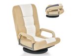 Sedia Da Pavimento Costway Girevole A 360°, Sedia Da Pavimento Con Schienale Regolabile In 6 Posizioni, Sedia Da Gioco Imbottita, Divano Da Pavimento Da Meditazione Fino A 140 Kg Di Portata, Divano Pigro (Beige)