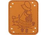 Patch Hand Made Girl - Set Di 4 - 40X35 Mm - Brown