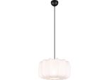 Trio Leuchten - Japandi Japandi Lampada A Sospensione I Lampada A Sospensione Nera Con Bianco 40Cm - Madleine I Soggiorno I Camera Da Letto - Tessile Rotondo - Led Adatto E27
