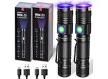 Darkbeam Torcia Uv Luce Nera 365Nm & 395Nm Ricaricabile, Lampada Di Legno Usb Luce Nera Torce Mini Portatili Led Luce Ultravioletta,