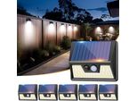 Luci Solari Da Esterno Uso Sensore Di Movimento, 6 Parti, 3 Modalità, Led, Luci Super Luminose, IP65 Luce Da Parete Impermeabile, Giardino, Cortile, Parete
