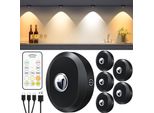 Willed Faretto Led Ricaricabile Usb Telecomando A Batteria, Illuminazione Rotonda Del Mobile, 3 Temperature Di Colore, Faretto Dimmerabile, Wireless