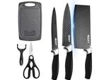 Set Di Coltelli Da Cucina, Design Ergonomico, Qualità Acciaio Inox, Manico Nero