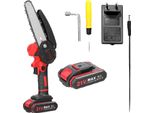 Mini Motosega Elettrica, Design A Batteria, Impugnatura Ergonomica, Rosso, Eu