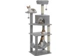 Albero Per Gatti, Struttura A 5 Livelli, Accogliente Tiragraffi, AMT0331GY, L