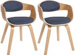 Set Di 2 Sedie Per Visitatori - Sedie Da Conferenza - Struttura Robusta | Colore: Naturale/Blu | Colore Dell'abbigliamento: Naturale