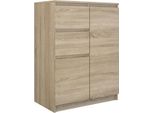 Moderna Cassettiera 2D2S Con 2 Ante E 2 Cassetti – Rovere Sonoma | Colore: Rovere Sonoma | Dimensioni: 70X97X40