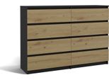 Moderna Cassettiera Malwa M8 Con 8 Cassetti – Ampio Spazio Contenitivo | Colore: Antracite / Rovere Artigianale