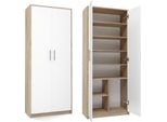 Oliv 2D Scaffale Chiuso Con 8 Ripiani E 2 Ante – Rovere Sonoma E Bianco Opaco | Colore: Rovere Sonoma &