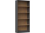 Libreria Classica R80 Con Ampio Spazio Contenitivo | Rovere Lavorato Artigianalmente | 182X80X30 Cm