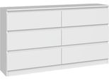 Cassettiera Moderna Malwa M6 140 Cm - Bianco Opaco | Colore: Bianco Opaco | Dimensioni: 138X75X40 Cm