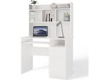 Scrivania Porto Destra Con Cassetto Estraibile – Compatta E Funzionale | Colore: Bianco Opaco | Dimensioni: 98X51X145 Cm