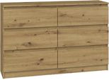 Moderna Cassettiera Malwa M6 Con 6 Cassetti – Semplice E Funzionale | Colore: Rovere Artigianale