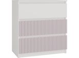 Moderna Cassettiera Malwa M3 Arteso Con 3 Cassetti - Bianco/Rosa | Dimensioni: 70X40X75 Cm