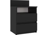Moderno Comodino Malwa M1 Con 2 Cassetti – Compatto Ed Elegante | Colore: Nero | Dimensioni: 40X32X59 Cm