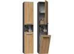 Mobile Da Bagno Nel Iii – Mobile Contenitore In Rovere Tradizionale E Antracite | Colore: Antracite/Rovere