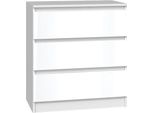 Malwa M3 Grande Cassettiera Moderna Con 3 Cassetti – Bianco Opaco | 70X40X75Cm