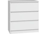 Moderna Cassettiera Grande Con 3 Cassetti – Serie Malwa | Colore: Bianco Opaco | Dimensioni: 75X70X40 Cm